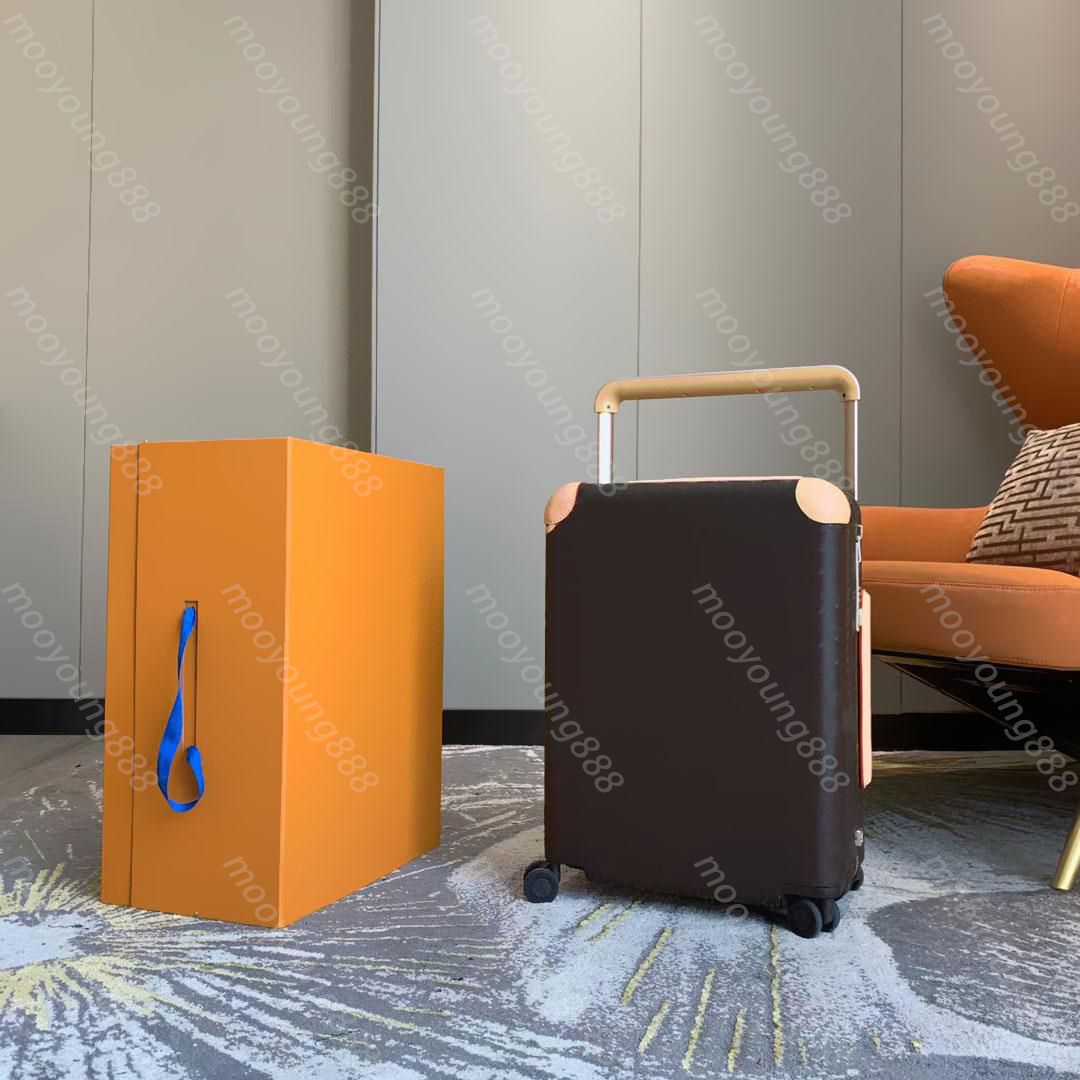 12A Premium Designer Horizon 55 Rolling Suitcase - Luxury 4-Wheel Trolley for Men and Women - Large Black Travel Trunk Bags