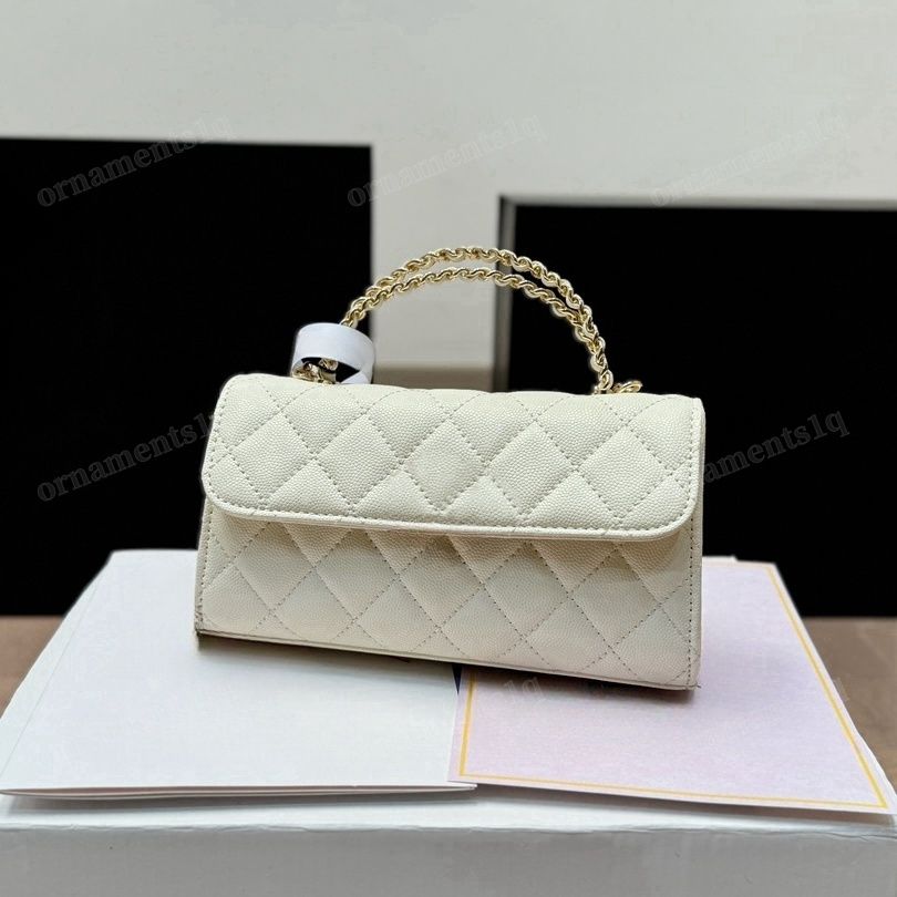 Top Designer Crossbody Bag Ladies Small Handle Tote Bag with Chain Strap Mini Burgundy High Quality Leather Shoulder Bag Diamond Lattice Caviar Flap Bag