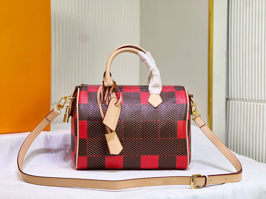 Designer Bag Pillow Bag 25CM Speed Bag Handbag Luxury Soft Leather Handbag Fashion Casual Travel Crossbody Bag Weekend Bag Shoulder Bags High Quality