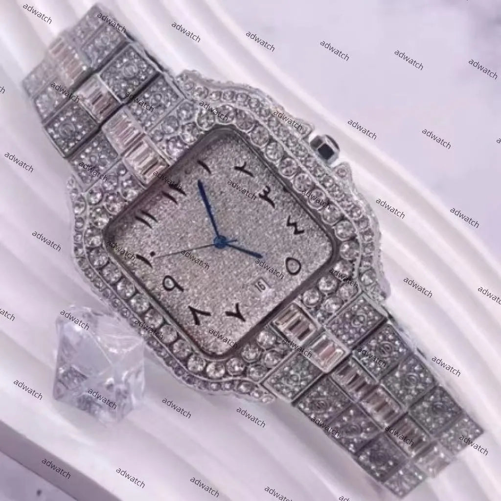 New High Quality Moissanite Iced Out Designer Blue Needle Edition Popular Big Diamond Starry Sky Men'S Watch