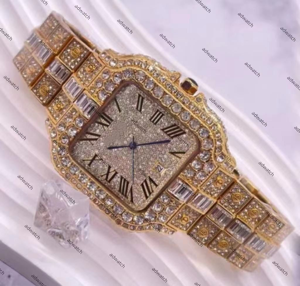 New High Quality Moissanite Iced Out Designer Blue Needle Edition Popular Big Diamond Starry Sky Men'S Watch