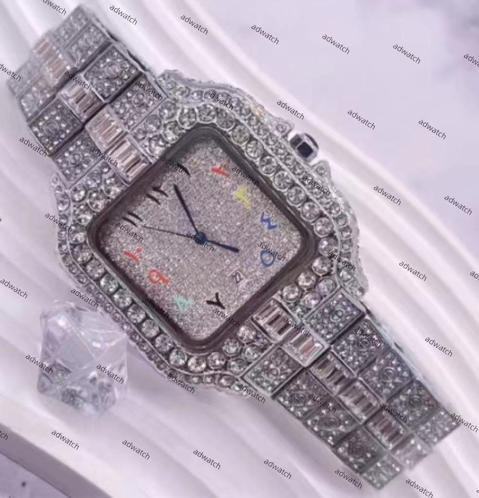 New High Quality Moissanite Iced Out Designer Blue Needle Edition Popular Big Diamond Starry Sky Men'S Watch
