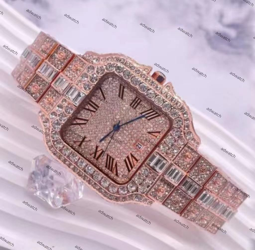 New High Quality Moissanite Iced Out Designer Blue Needle Edition Popular Big Diamond Starry Sky Men'S Watch