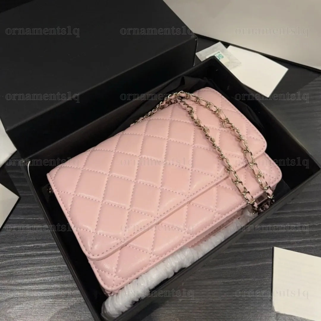 Top Designer Crossbody Bag Ladies Small Handle Tote Bag with Chain Strap Mini Burgundy High Quality Leather Shoulder Bag Diamond Lattice Caviar Flap Bag