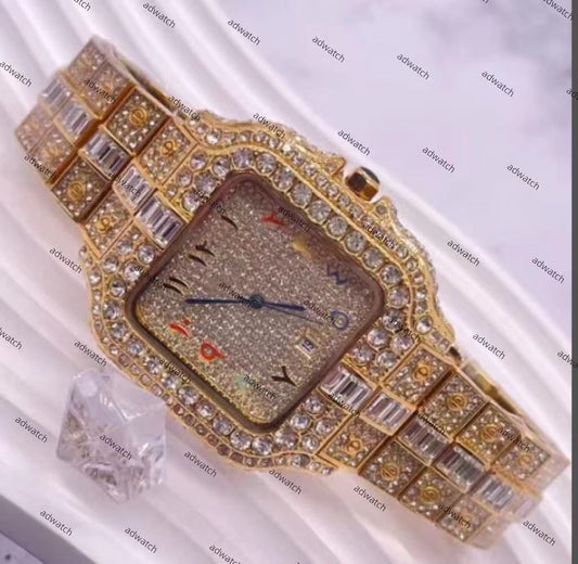 New High Quality Moissanite Iced Out Designer Blue Needle Edition Popular Big Diamond Starry Sky Men'S Watch