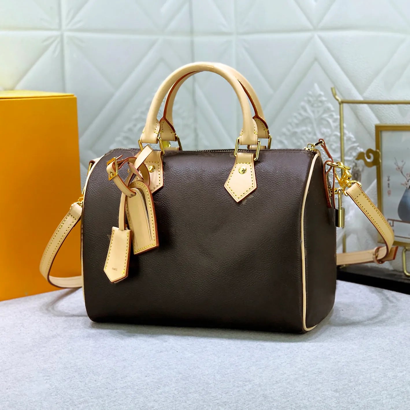 Designer Bag Pillow Bag 25CM Speed Bag Handbag Luxury Soft Leather Handbag Fashion Casual Travel Crossbody Bag Weekend Bag Shoulder Bags High Quality