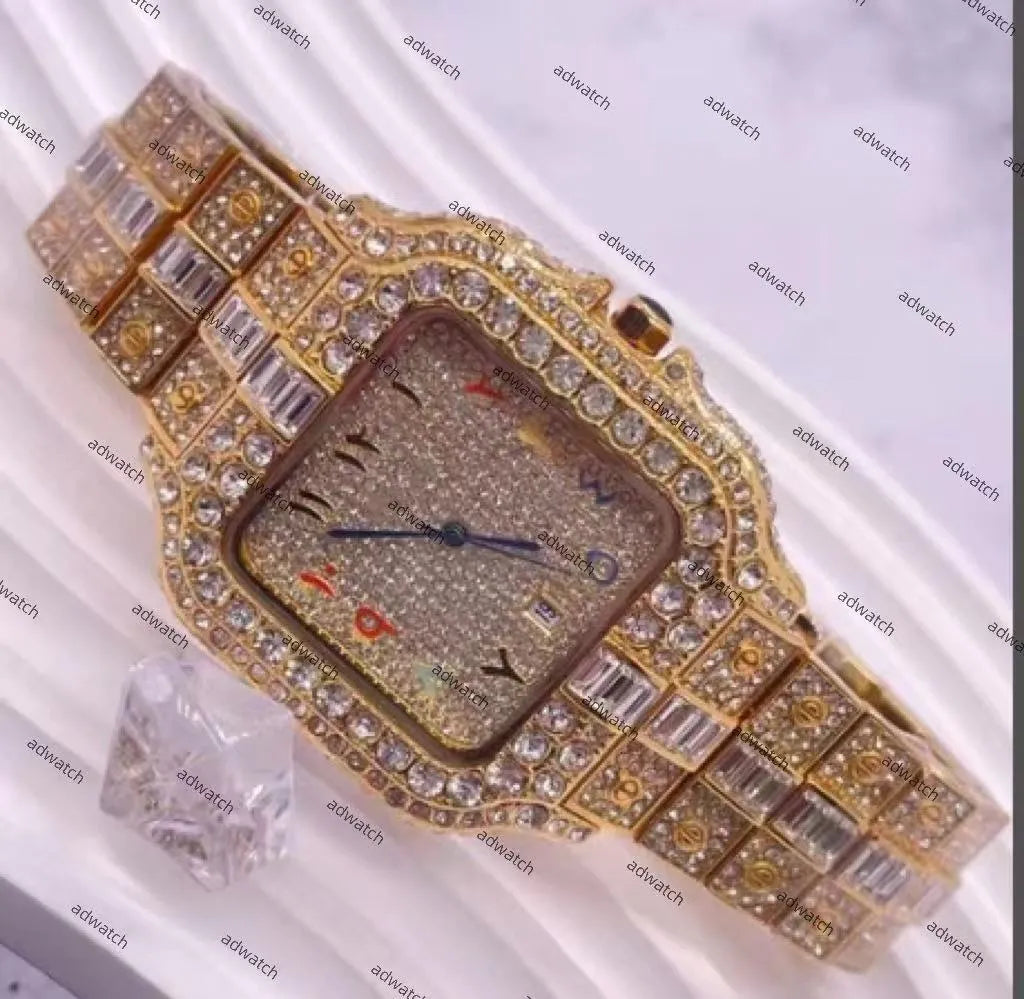 New High Quality Moissanite Iced Out Designer Blue Needle Edition Popular Big Diamond Starry Sky Men'S Watch