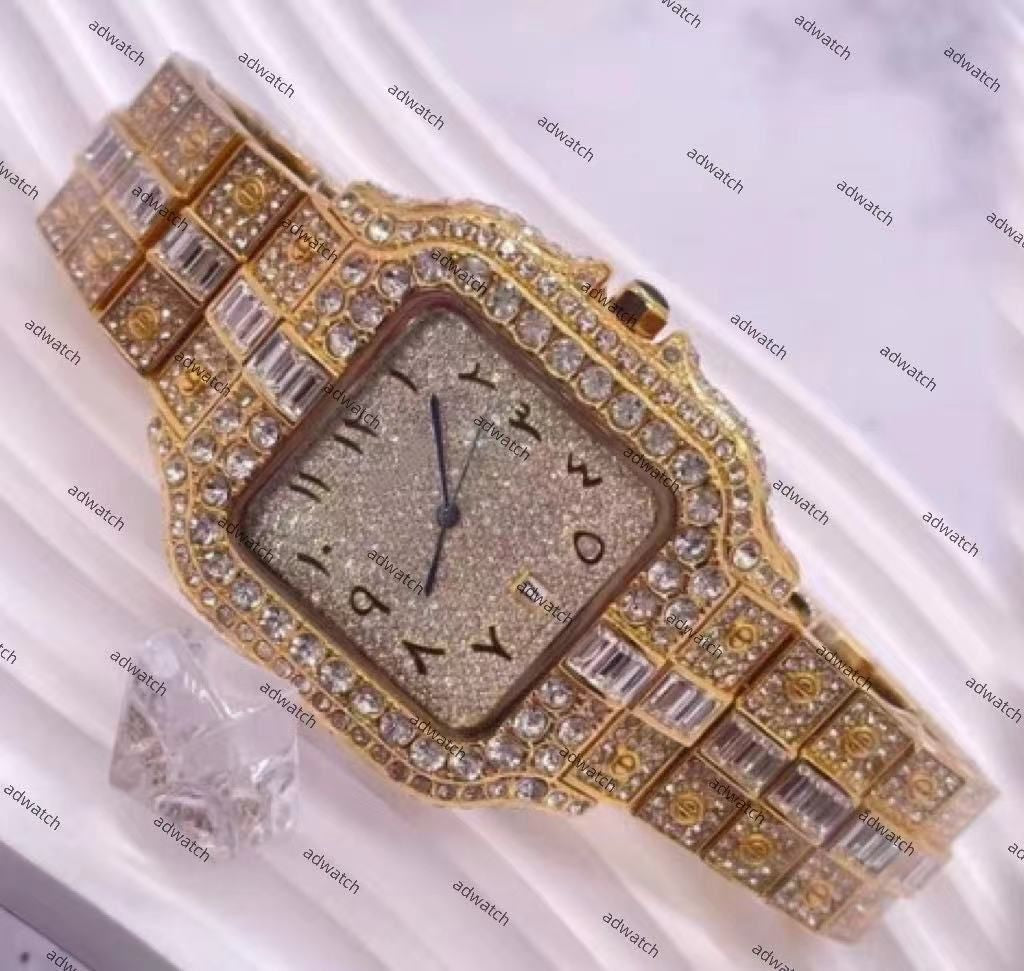 New High Quality Moissanite Iced Out Designer Blue Needle Edition Popular Big Diamond Starry Sky Men'S Watch