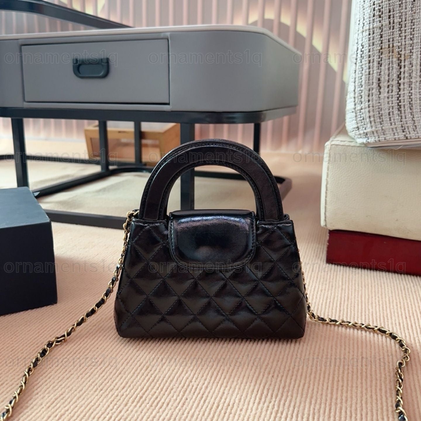 Top Designer Crossbody Bag Ladies Small Handle Tote Bag with Chain Strap Mini Burgundy High Quality Leather Shoulder Bag Diamond Lattice Caviar Flap Bag