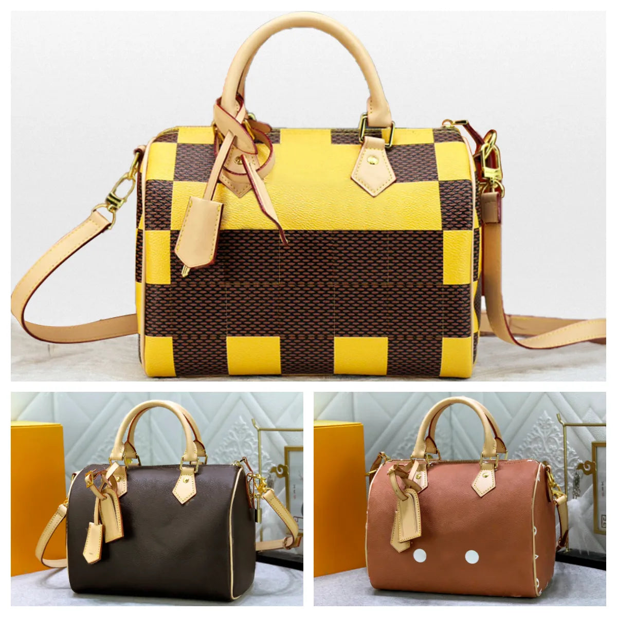 Designer Bag Pillow Bag 25CM Speed Bag Handbag Luxury Soft Leather Handbag Fashion Casual Travel Crossbody Bag Weekend Bag Shoulder Bags High Quality