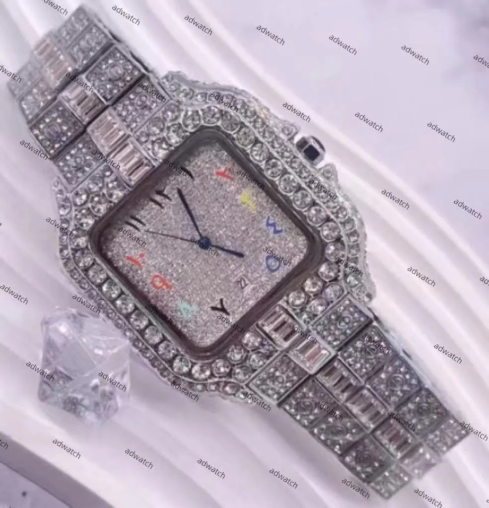 New High Quality Moissanite Iced Out Designer Blue Needle Edition Popular Big Diamond Starry Sky Men'S Watch