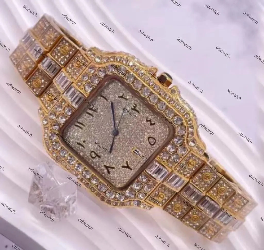 New High Quality Moissanite Iced Out Designer Blue Needle Edition Popular Big Diamond Starry Sky Men'S Watch