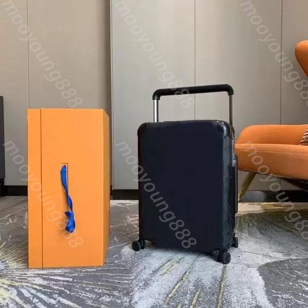12A Premium Designer Horizon 55 Rolling Suitcase - Luxury 4-Wheel Trolley for Men and Women - Large Black Travel Trunk Bags
