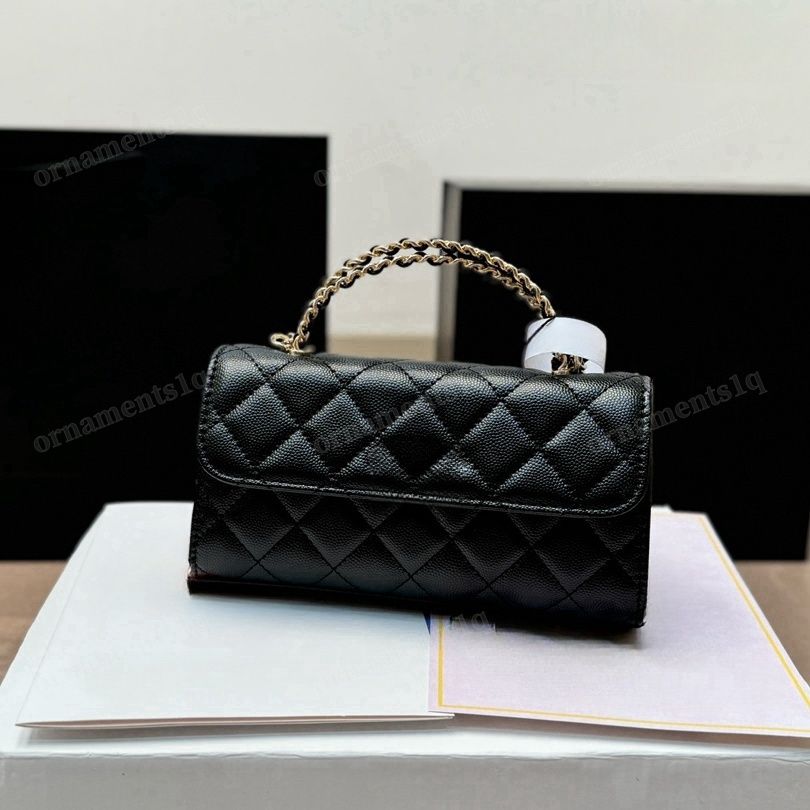 Top Designer Crossbody Bag Ladies Small Handle Tote Bag with Chain Strap Mini Burgundy High Quality Leather Shoulder Bag Diamond Lattice Caviar Flap Bag