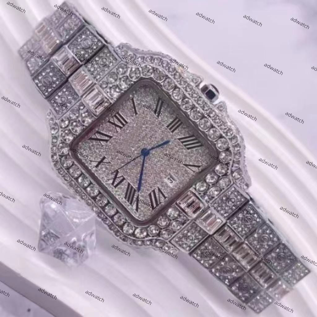 New High Quality Moissanite Iced Out Designer Blue Needle Edition Popular Big Diamond Starry Sky Men'S Watch